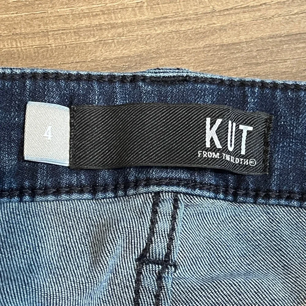 Kut from the Kloth Connie Fab Ab Ankle Skinny Jeans Dark Wash Distressed Size 4